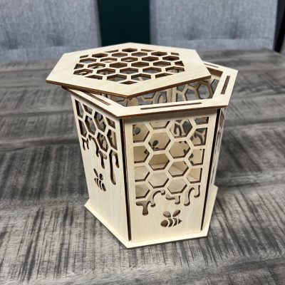 Méhes mézesüveg doboz