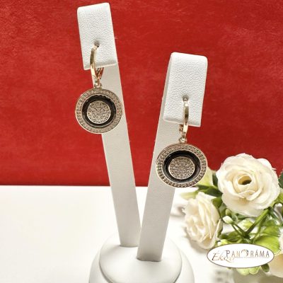  18K Gold Filled lógós, kristályos fülbevaló - Beata