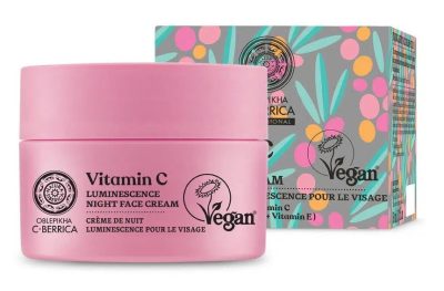 Natura Siberica C-Berrica Pink Calluna Megújító éjszakai arckrém B12-vitaminnal és peptidekkel , 50 
