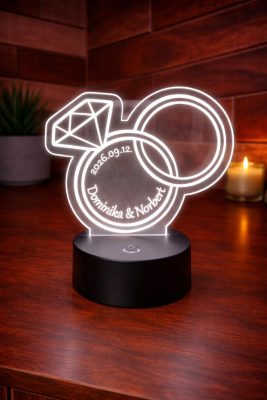 Egyedi Esküvői Led Lámpa (gyűrű)