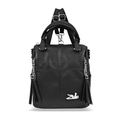 Zellia Női Hátizsák 24122 Fekete - Rombus-Lakk -