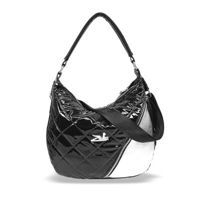 Zellia Női Válltáska 23030 Fekete-Ezüst - Lakk Stellept -