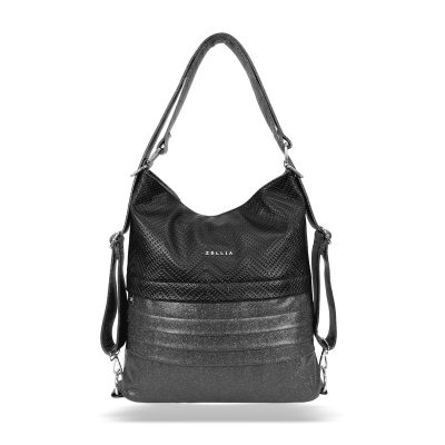 Zellia Női Válltáska/Hátizsáká Alakítható Hz-111 Fekete-Grafit - Y789 -