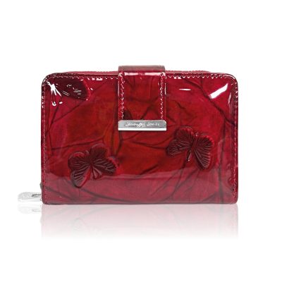 Jennifer Jones Női Bőr Pénztárca 5198-14 Piros -Pillangós