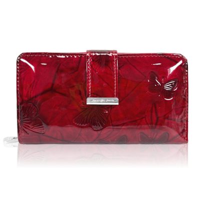 Jennifer Jones Női Bőr Pénztárca 5280-14 Piros Pillangó - Közepes Méret