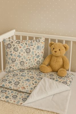 2 részes szürke-kék oroszlán ágynemű