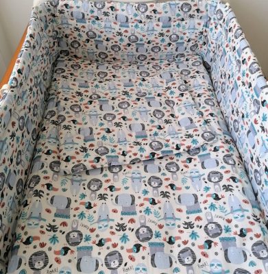 3 részes szürke-kék oroszlán ágynemű szett