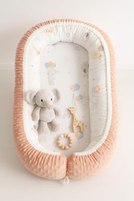 Babafészek- kókuszbetéttel Minky barack