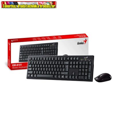 Genius KM-8101 Wireless vezeték nélküli billentyűzet és egér Black HU