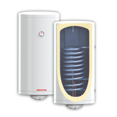 SunSystem 1 hőcserélős, karcsúbb 80l indirekt fali tároló + 2 kW fűtőbetét. HMV tároló 1 hőcserélő bojler napkollektor mellé kiegészítő elektromos fűtéssel 