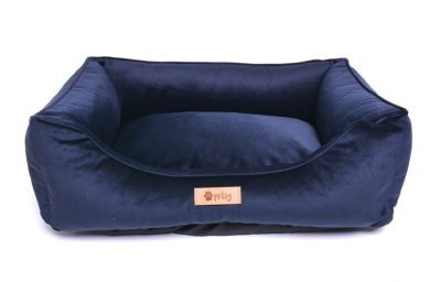 Petsy Royal kutya, macska poliészter fekhely bársony felülettel - kék - 55 cm