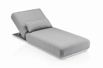 KETTLER EGO alumínium napozóágy – ezüst / szürke / Sunbrella