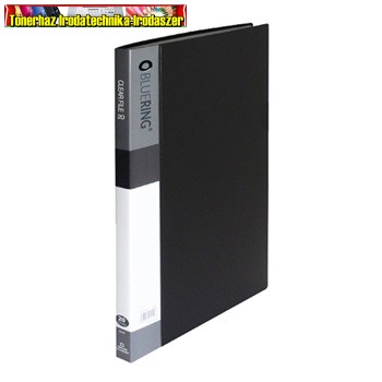 Prospektustartó 10 zsebes fekete (iratvédő tasak) Bluering