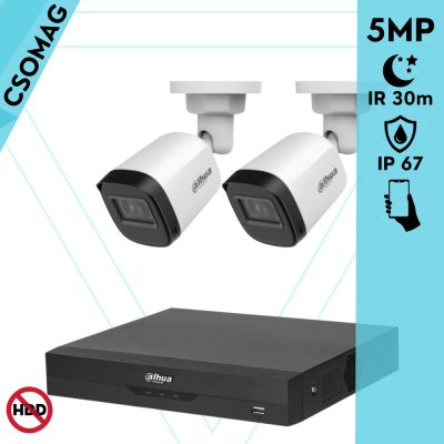 Dahua 2 cső kamerás analóg megfigyelőrendszer 5MP HD cső biztonsági kamera, 2,8 mm fix objektív