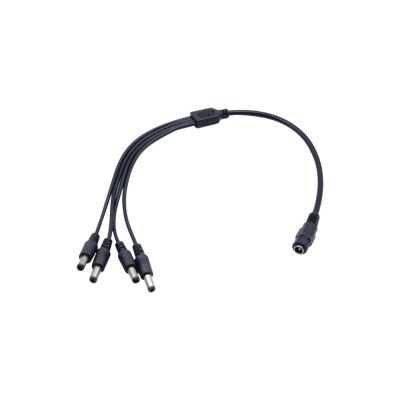 Nestron NPP-DC1F4M 5.5x2.1mm DC csatlakozó elosztó kábel, 1x aljzat, 4x dugó