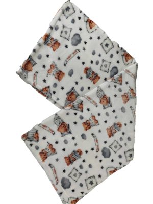 Plüss babatakaró 75x100 cm - alvó medve mintával