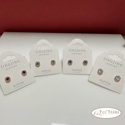 18K Gold Filled,antiallergén beszúrós fülbevaló kristállyal- Clare Green