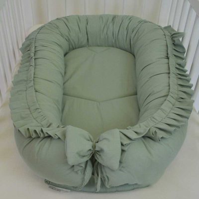 Fodros babafészek -vintage zöld