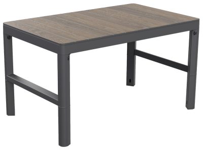 Keter DECO LYON rattan kerti asztal 2 az 1-ben – walnut / grafit