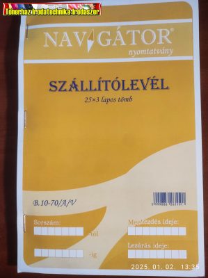 Szállítólevél 25x3 lap A5 -B.10-70/A/V Navigátor