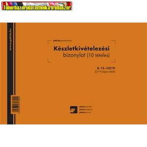 Készletkivételezési bizonylat 10 tételes 25x4 lapos tömb 245x170 mm B.12-137/V