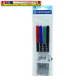  Centropen 2536 Alkoholos marker készlet, 1mm, kerek hegyű, 4 klf. szín ( 2536/4 )