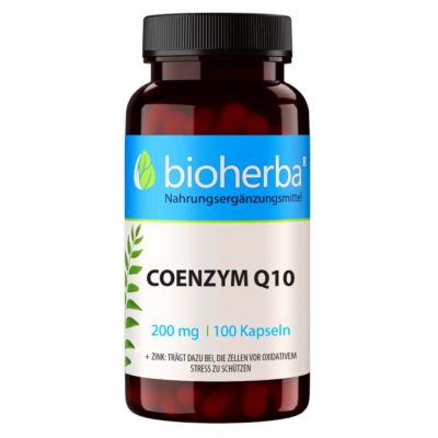 COENZYME Q10 200mg + Zinc-Citrate - Nagy Dózis Nagy Mennyiségben - Koenzim Q10 + Szerves Cink-Citrát - 100 Kapszula - Bioherba