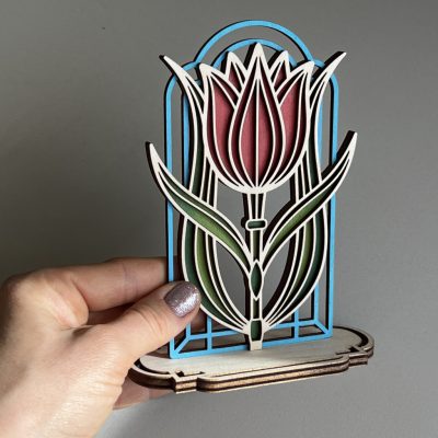 Tulipán virág ablakos dekor