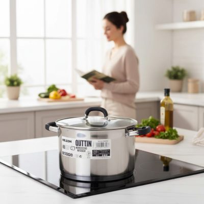 Heleom indukciós magas lábas üveg fedővel, 7,9 literes, 26 cm-es átmérővel