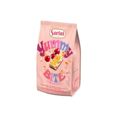 Sorini Yummy Bite Meggyes-Tejes Krémmel Töltött Kukoricapelyhes Falatkák 200gr