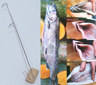 Halfüstölő kampó, hosszú – 4 db-os nemesacél készlet (22 cm)