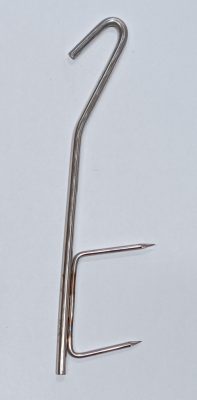 Tüskés kampó szalonna és nehéz húsok füstöléséhez – 4 db-os nemesacél készlet (20 cm)