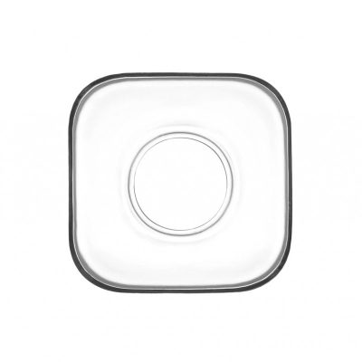 Cozy teáscsészealj , szögletes sorolható üveg, 19x19 cm, 6 db-os csomag