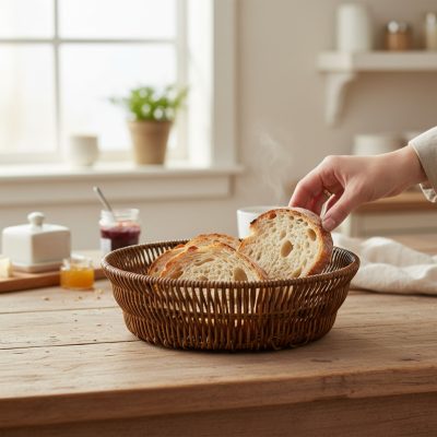 My Bar polirattan kenyérkosár, barna, 23x5cm