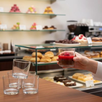 Ovális üveg 90 ml -es pohárkrém - desszert tégely a Borgonovotól, 6 db-os csomag