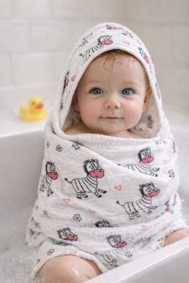 Babakifogó - Rózsaszín Zebra 100 % Pamut