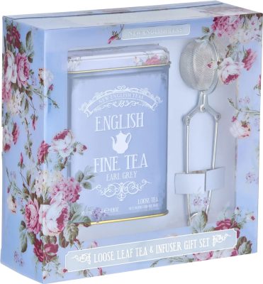 NET "Vintage Floral" Szálas Earl Grey tea 125g + tea szűrő