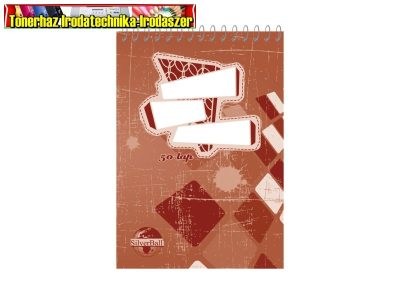 Spirálos zsebkönyv (notesz) A5 50 lapos KOCKÁS (jegyzettömb) SILVERBALL