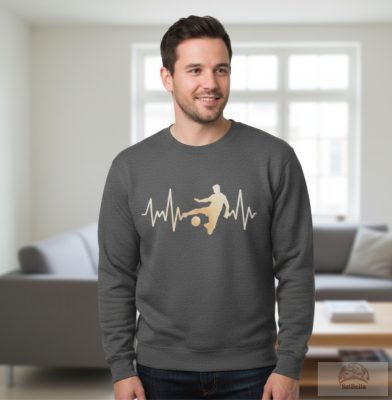 Port & Company „Soccer Heartbeat” Prémium Pamut Pulóver