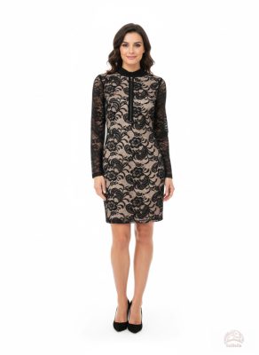 Elegáns Alakformáló Csipkeruha, alkalmi ruha – Éjféli Fekete