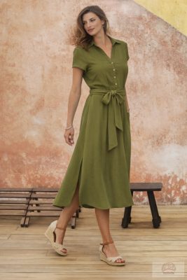 Pomodoro „Fit and Flare” Megkötős Ruha – Lime. Készletkisöprés. 50 % kedvezmény!