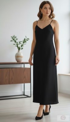 BOBKOVA – Elegáns Fekete Maxi Ruha. M méret