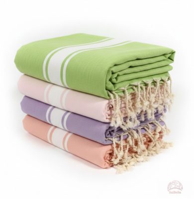 Fouta du Sud” stílusú, kézzel szőtt tunéziai pamutkendő