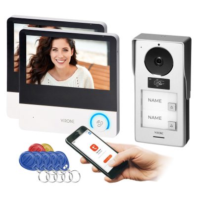 OR-VDP-69 2 lakásos Full HD videokaputelefon szett, 4 vezetékes, 7", RFID, Wi-Fi