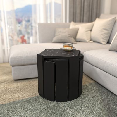 Dohányzóasztal lori - black, marble