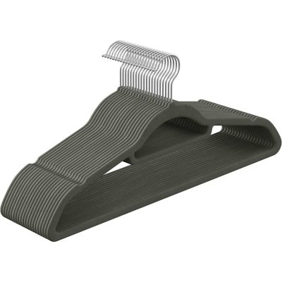 Csúszásmentes bársony vállfák nyakkendőrögzítővel, öltönyakasztók 20 db-os csomag