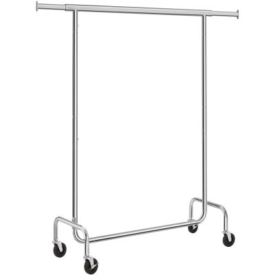 Nagy teherbírású fém ruhatartó kerekekkel, 130 kg-ig terhelhető, hossza 110-150 cm
