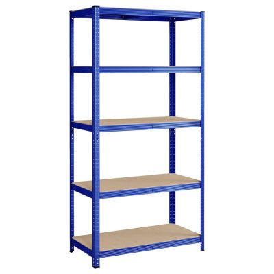Nagy teherbírású 5 szintes fém tároló polc, salgó polc 200x100x50cm, kék