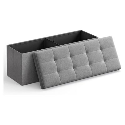 Összecsukható vászon tárolópuff, szürke 110x38x38cm