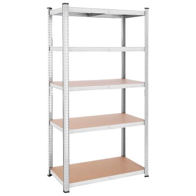 5 szintes salgó polc, nagy fém tároló polc, ezüst